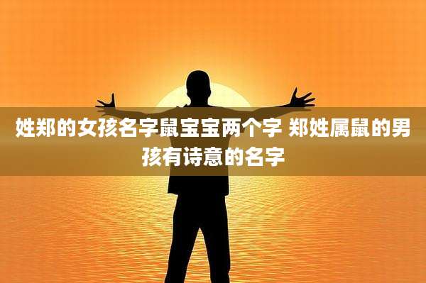 姓郑的女孩名字鼠宝宝两个字 郑姓属鼠的男孩有诗意的名字