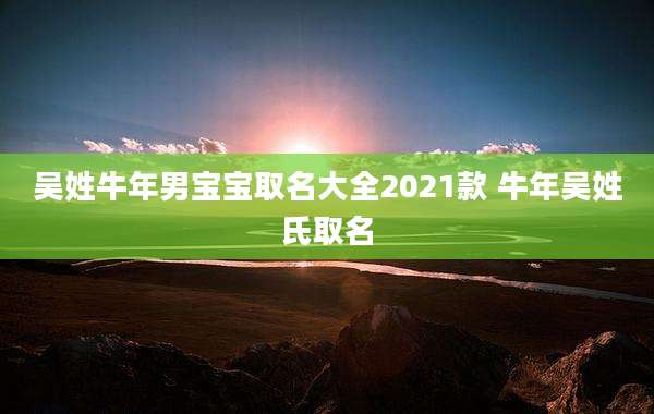 吴姓牛年男宝宝取名大全2021款 牛年吴姓氏取名