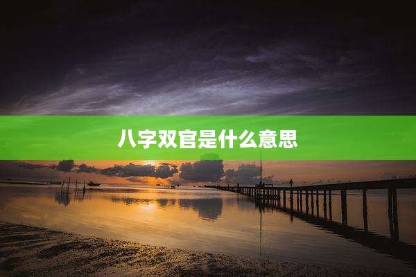 八字双官是什么意思