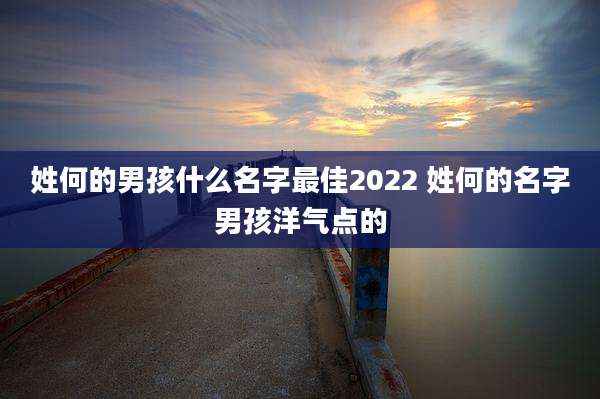 姓何的男孩什么名字最佳2022 姓何的名字男孩洋气点的