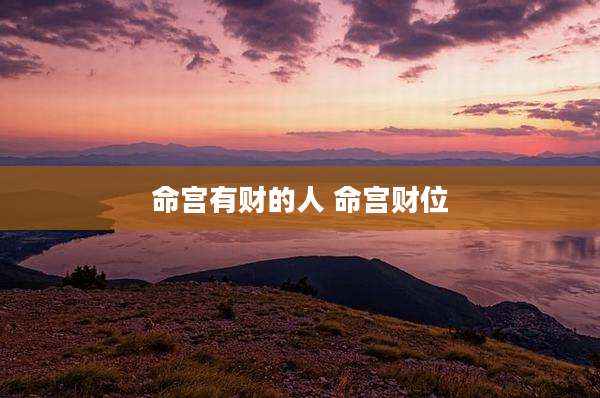 命宫有财的人 命宫财位