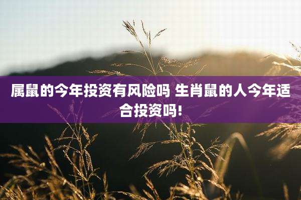 属鼠的今年投资有风险吗 生肖鼠的人今年适合投资吗!