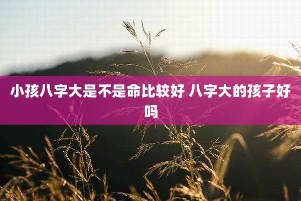 小孩八字大是不是命比较好 八字大的孩子好吗