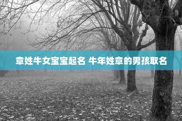 章姓牛女宝宝起名 牛年姓章的男孩取名