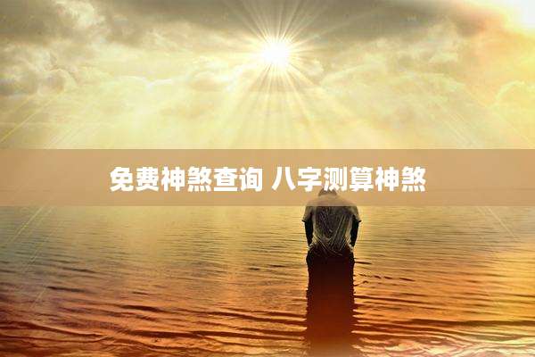 免费神煞查询 八字测算神煞