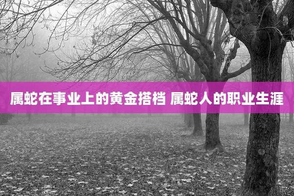 属蛇在事业上的黄金搭档 属蛇人的职业生涯