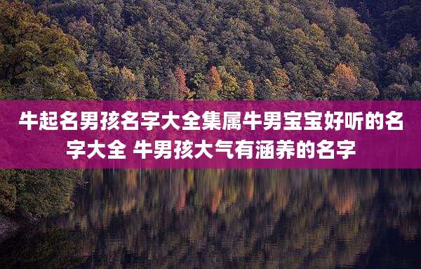 牛起名男孩名字大全集属牛男宝宝好听的名字大全 牛男孩大气有涵养的名字