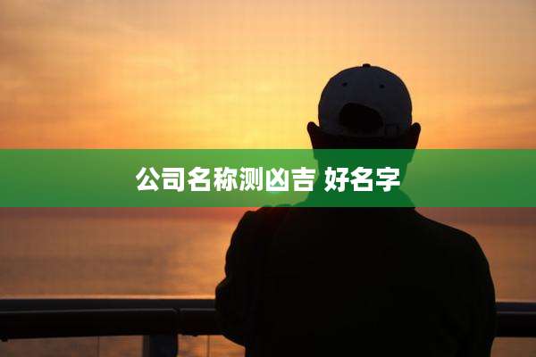 公司名称测凶吉 好名字