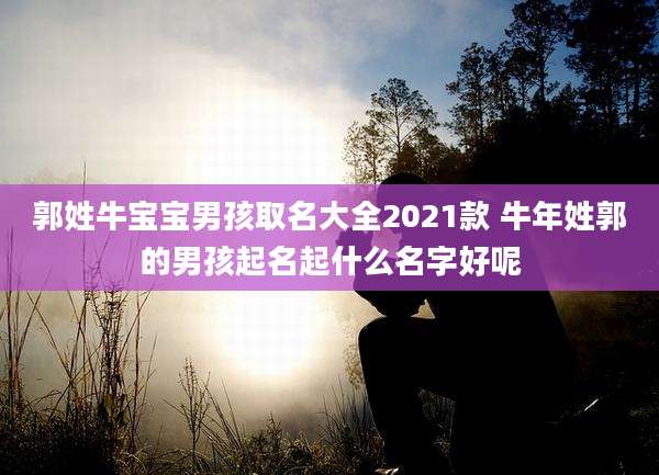 郭姓牛宝宝男孩取名大全2021款 牛年姓郭的男孩起名起什么名字好呢