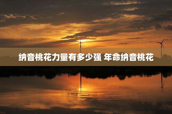 纳音桃花力量有多少强 年命纳音桃花