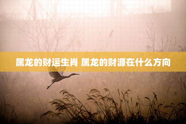 属龙的财运生肖 属龙的财源在什么方向