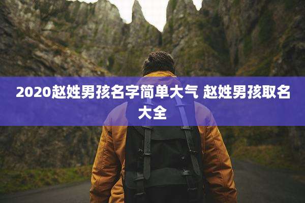 2020赵姓男孩名字简单大气 赵姓男孩取名大全