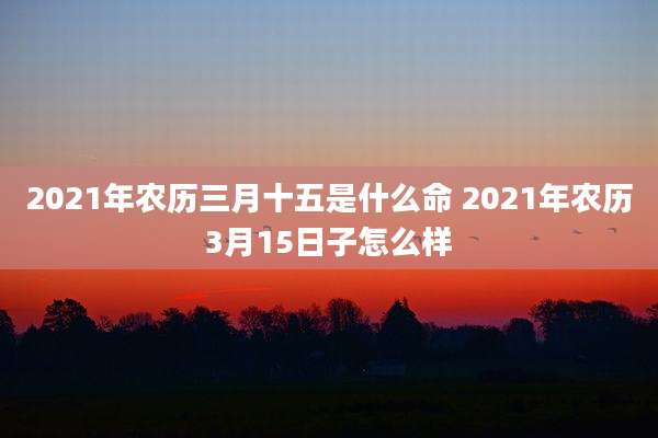 2021年农历三月十五是什么命 2021年农历3月15日子怎么样