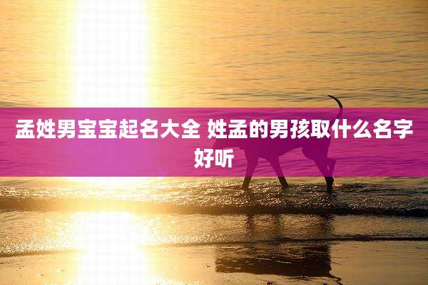 孟姓男宝宝起名大全 姓孟的男孩取什么名字好听