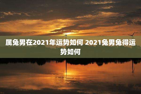 属兔男在2021年运势如何 2021兔男兔得运势如何