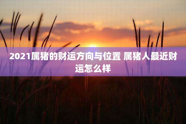 2021属猪的财运方向与位置 属猪人最近财运怎么样