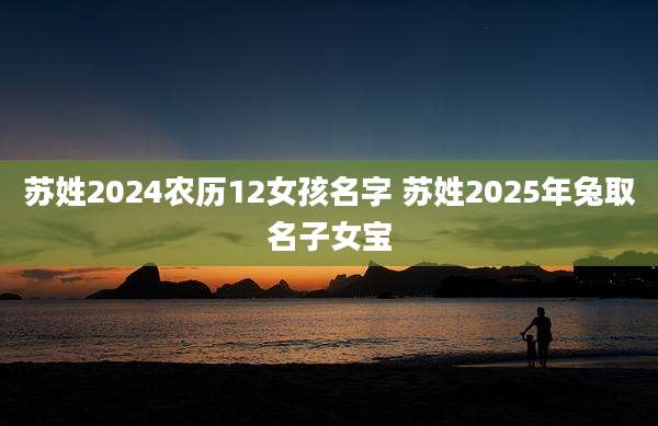 苏姓2024农历12女孩名字 苏姓2025年兔取名子女宝
