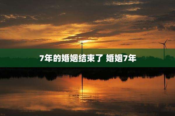 7年的婚姻结束了 婚姻7年