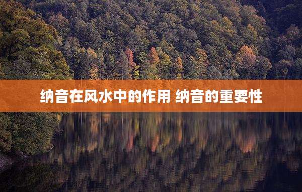 纳音在风水中的作用 纳音的重要性