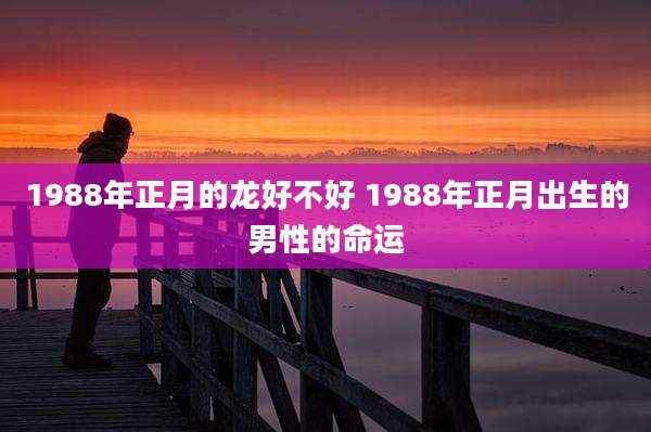 1988年正月的龙好不好 1988年正月出生的男性的命运