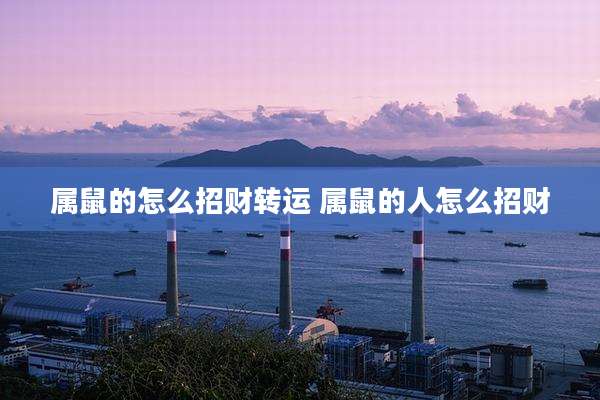 属鼠的怎么招财转运 属鼠的人怎么招财