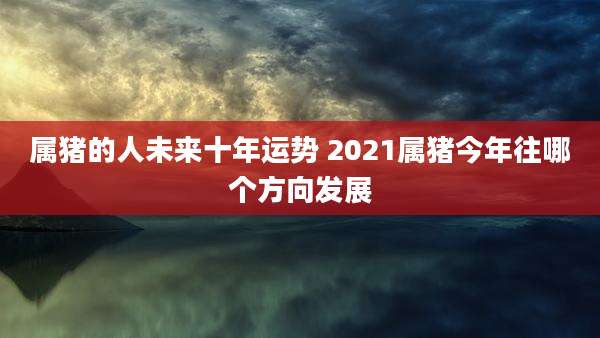 属猪的人未来十年运势 2021属猪今年往哪个方向发展