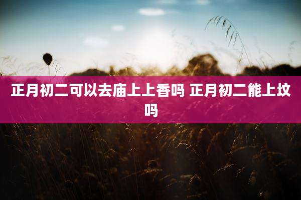 正月初二可以去庙上上香吗 正月初二能上坟吗