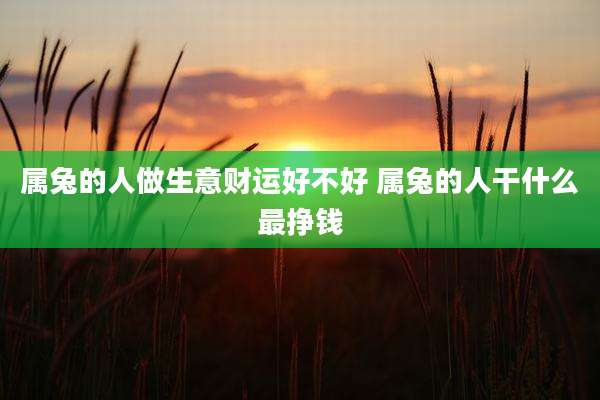属兔的人做生意财运好不好 属兔的人干什么最挣钱