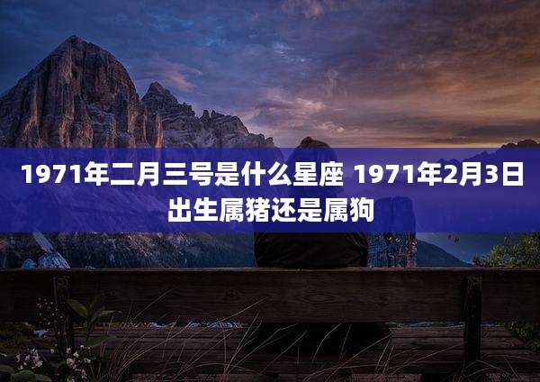 1971年二月三号是什么星座 1971年2月3日出生属猪还是属狗