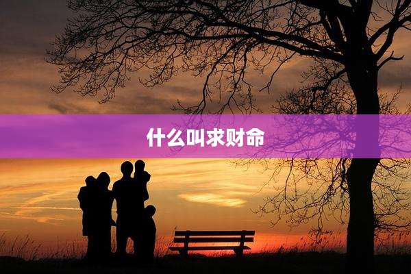 什么叫求财命