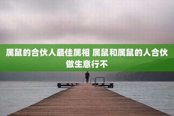 属鼠的合伙人最佳属相 属鼠和属鼠的人合伙做生意行不