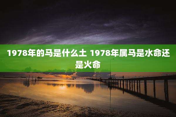 1978年的马是什么土 1978年属马是水命还是火命