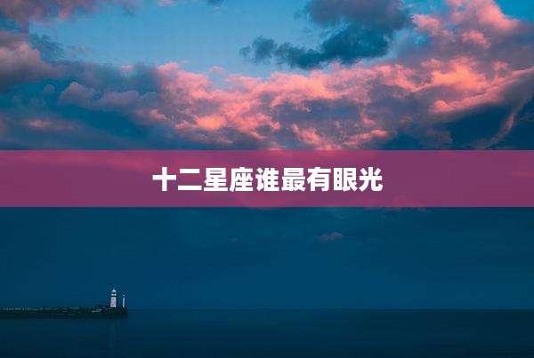 十二星座谁最有眼光