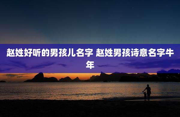 赵姓好听的男孩儿名字 赵姓男孩诗意名字牛年