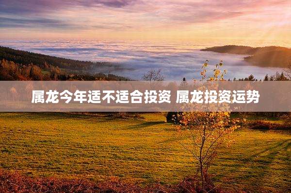 属龙今年适不适合投资 属龙投资运势