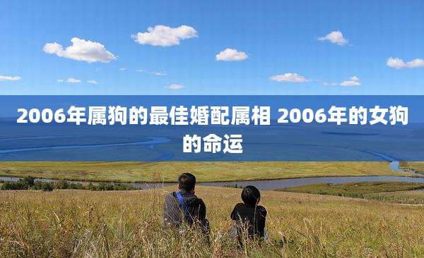 2006年属狗的最佳婚配属相 2006年的女狗的命运