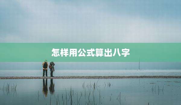 怎样用公式算出八字
