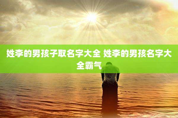 姓李的男孩子取名字大全 姓李的男孩名字大全霸气