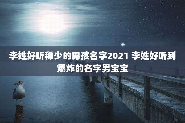 李姓好听稀少的男孩名字2021 李姓好听到爆炸的名字男宝宝