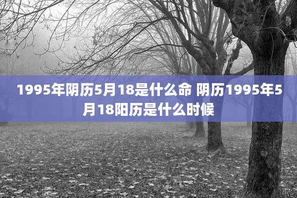 1995年阴历5月18是什么命 阴历1995年5月18阳历是什么时候