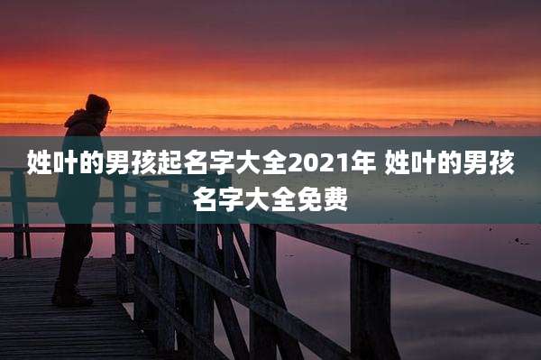 姓叶的男孩起名字大全2021年 姓叶的男孩名字大全免费