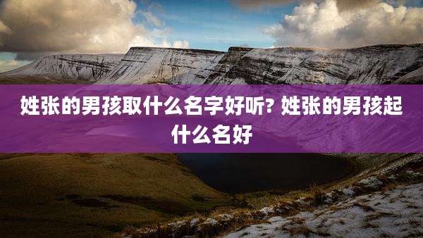 姓张的男孩取什么名字好听? 姓张的男孩起什么名好