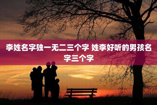 李姓名字独一无二三个字 姓李好听的男孩名字三个字