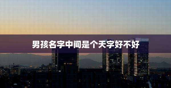 男孩名字中间是个天字好不好