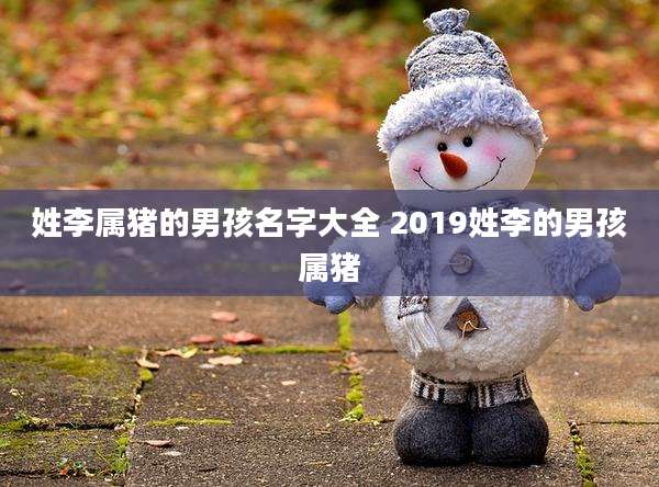 姓李属猪的男孩名字大全 2019姓李的男孩属猪