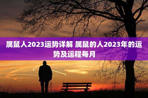 属鼠人2023运势详解 属鼠的人2023年的运势及运程每月