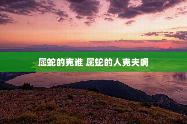 属蛇的克谁 属蛇的人克夫吗