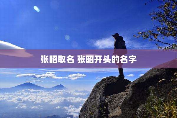 张昭取名 张昭开头的名字