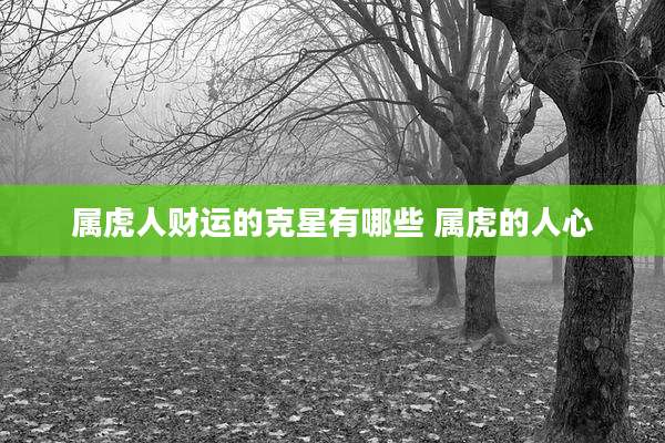 属虎人财运的克星有哪些 属虎的人心