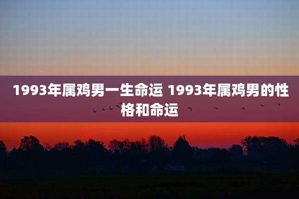 1993年属鸡男一生命运 1993年属鸡男的性格和命运